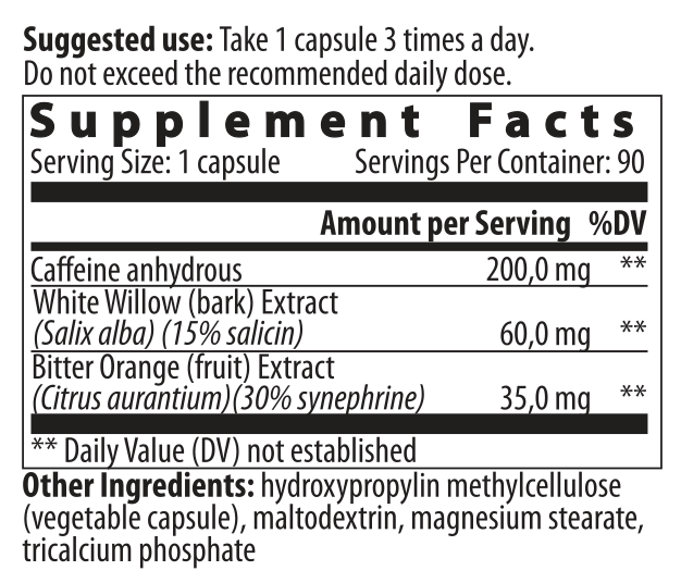 ECA | Fat Burner | 90 Capsules - Image 2