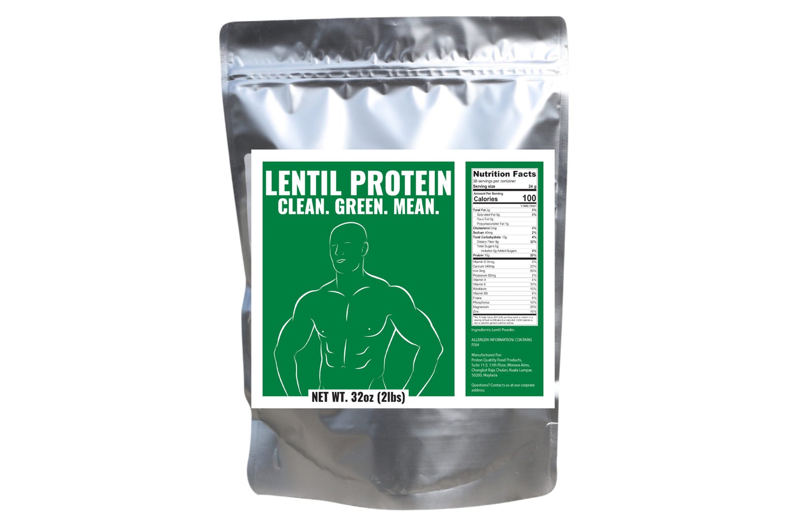 Lentein lentils Complete Protein Powder 2 lbs